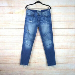 Kancan Size 28  Skinny Destroyed Moto Blue Distressed Ankle Jeans By Stephen